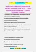 Red cross EMR final Questions &  Verified Answers 2024-2025 &vert; 100&percnt;  Pass Rate Guaranteed &vert; Latest  Updated Version 