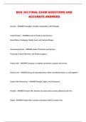 BUS 343 FINAL EXAM QUESTIONS AND ACCURATE ANSWERS 