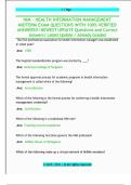 HIM - HEALTH INFORMATION MANAGEMENT  MIDTERM EXAM QUESTIONS WITH 100&percnt; VERIFIED  ANSWERS&excl;&excl;&sol;NEWEST UPDATE Questions and Correct  Answers&sol; Latest Update &sol; Already Graded