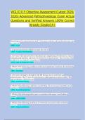 WGU D115 Objective Assessment &ndash; Advanced Pathophysiology Exam 2025&sol;2026 &vert; Actual Questions & Verified Answers &vert; 100&percnt; Correct &vert; Already Graded A&plus;