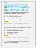 NEA-BC NURSE EXECUTIVE ADVANCED  CERTIFICATION EXAM ACTUAL PREP  QUESTIONS AND WELL REVISED ANSWERS -  LATEST AND COMPLETE UPDATE WITH  VERIFIED SOLUTIONS &ndash; ASSURES PASS