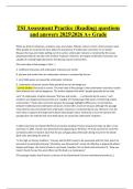 TSI Assessment Practice &lpar;Reading&rpar; &ndash; Verified Questions & Correct Detailed Answers &vert; 2025&sol;2026 A&plus; Grade