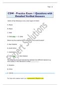 CSW - Practice Exam 1 Questions with  Detailed Verified Answers