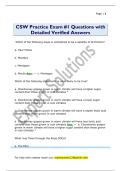 CSW Practice Exam &num;1 Questions with  Detailed Verified Answers