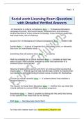 Social work Licensing Exam Questions  with Detailed Verified Answers