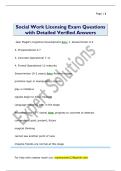 Social Work Licensing Exam Questions  with Detailed Verified Answers