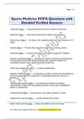 Sports Medicine EOPA Questions with  Detailed Verified Answers 