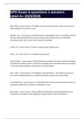 DPD Exam 6 questions n answers rated A&plus; 2025&sol;2026