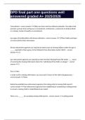 DPD final part one questions well answered graded A&plus; 2025&sol;2026