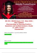  NR 293 &sol; NR293 Exam 2 V2  &lpar;New 2026 &sol; 2027 Update&rpar;  Pharmacology for Nursing Practice &vert; Questions and verified Answers &vert; Grade A &vert; 100&percnt; Correct &ndash;  Chamberlain 