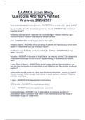 DAANCE Exam Study  Questions And 100&percnt; Verified  Answers 2026&sol;2027