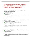 ATI Comprehensive Exit REAL RETAKE Exam 2026&sol;2027 All sub topics Fully Covered&sol; A&plus; Tested and Verified
