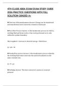 4TH CLASS ABSA EXAM EXAM STUDY GUIDE 2026 PRACTICE QUESTIONS WITH FULL SOLUTION GRADED A&plus;