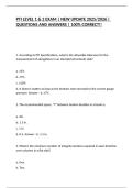 PTI LEVEL 1 & 2 EXAM &vert; NEW UPDATE 2025&sol;2026 &vert; QUESTIONS AND ANSWERS &vert; 100&percnt; CORRECT&excl;&excl;