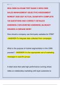 WGU D099 OA EXAM TEST BANK 2 &sol;WGU D099  SALES MANAGEMENT OBJECTIVE ASSESSMENT  NEWEST 2026-2027 ACTUAL EXAM WITH COMPLETE  100 QUESTIONS AND CORRECT DETAILED  ANSWERS &lpar;100&percnt;VERIFIED ANSWERS&rpar; &vert;ALREADY  GRADED A&plus;&excl;&vert;BRAND NEW&excl;&excl;