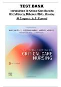 Introduction to Critical Care Nursing &lpar;8th Edition&rpar; by Deborah&comma; Klein&comma; and Moseley &ndash; test bank covering Chapters 1&ndash;21