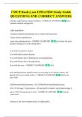 CMCP final exam UPDATED Study Guide  QUESTIONS AND CORRECT ANSWERS 