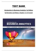 Introduction to Business Analytics &lpar;1st Edition&rpar; by Richardson and Watson &ndash; test bank covering Chapters 1&ndash;12