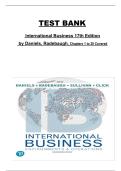 International Business &lpar;17th Edition&rpar; by Daniels and Radebaugh &ndash; test bank covering Chapters 1&ndash;20