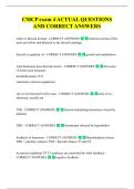 CMCP exam 4 ACTUAL QUESTIONS  AND CORRECT ANSWERS