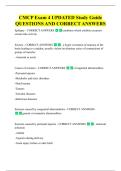 CMCP Exam 4 UPDATED Study Guide  QUESTIONS AND CORRECT ANSWERS