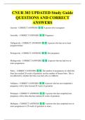 CNUR 303 UPDATED Study Guide  QUESTIONS AND CORRECT  ANSWERS 