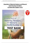 Full Test Bank for Essentials of Maternity Newborn and Women&rsquo;s Health Nursing 4th Edition by Susan Ricci &ndash; Verified Chapters 1&ndash;24 with NCLEX-Style Questions&comma; Answers & Rationales