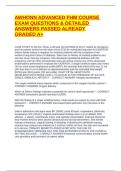 AWHONN ADVANCED FHM COURSE EXAM QUESTIONS & DETAILED ANSWERS PASSED ALREADY GRADED A&plus;