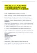 AWHONN FETAL MONITORING COURSE EXAM QUESTIONS & ACCURATE CORRECT ANSWERS
