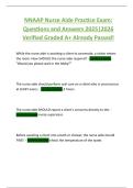 NNAAP Nurse Aide Practice Exam&colon;  Questions and Answers 2025&vert;2026  Verified Graded A&plus; Already Passed&excl; 