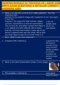AWHONN MODULE 03- PROCESS OF LABOR AND BIRTH EXAM QUESTIONS & DETAILED CORRECT ANSWERS 100&percnt;