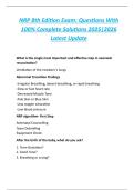 NRP 8th Edition Exam&colon; Questions With  100&percnt; Complete Solutions 2025&vert;2026  Latest Update 