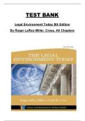 Legal Environment Today &lpar;8th Edition&rpar; by Roger LeRoy Miller and Cross &ndash; test bank covering all chapters