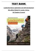 Leadership&colon; Theory&comma; Application&comma; and Skill Development &lpar;6th Edition&rpar; by Robert N&period; Lussier and Achua &ndash; test bank covering all chapters