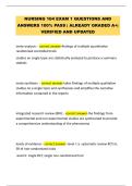 NURSING 104 EXAM 1 QUESTIONS AND  ANSWERS 100&percnt; PASS &vert; ALREADY GRADED A&plus;&vert;  VERIFIED AND UPDATED