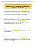 NYC HOME IMPROVEMENT EXAM QUESTIONS AND  ANSWERS 100&percnt; PASS &vert;ALREADY GRADED A&plus;&vert;  VERIFIED AND UPDATED 