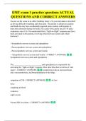 EMT Basic Practice Exam 1 UPDATED  Study Guide QUESTIONS AND  CORRECT ANSWERS 