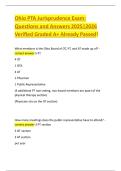 Ohio PTA Jurisprudence Exam&colon;  Questions and Answers 2025&vert;2026  Verified Graded A&plus; Already Passed&excl;