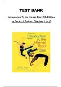 Introduction to the Human Body &lpar;9th Edition&rpar; by Gerard J&period; Tortora &ndash; test bank covering Chapters 1&ndash;10