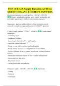 FMF LCE 133&comma; Supply Battalion ACTUAL  QUESTIONS AND CORRECT ANSWERS 