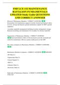 FMF LCE 132 MAINTENANCE  BATTALION FUNDAMENTALS  UPDATED Study Guide QUESTIONS  AND CORRECT ANSWSER 
