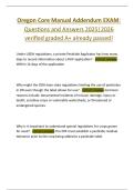 Oregon Core Manual Addendum EXAM&colon;  Questions and Answers 2025&vert;2026  verified graded A&plus; already passed&excl; 