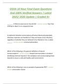 OSHA 10 Hour Final Exam Questions  And 100&percnt; Verified Answers &vert; Latest  2025&sol; 2026 Update &vert; Graded A&plus; 