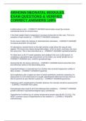 AWHONN NEONATAL MODULES EXAM QUESTIONS & VERIFIED CORRECT ANSWERS 100&percnt;