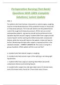 Perioperative Nursing &lpar;Test Bank&rpar;  Questions With 100&percnt; Complete  Solutions&vert; Latest Update 