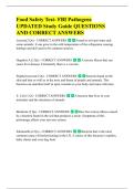 Food Science- RD Exam UPDATED Study  Guide QUESTIONS AND CORRECT  ANSWERS 