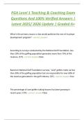 PGA Level 1 Teaching & Coaching Exam  Questions And 100&percnt; Verified Answers &vert;  Latest 2025&sol; 2026 Update &vert; Graded A&plus; 