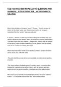 T&D MANAGEMENT FINAL EXAM &vert; QUESTIONS AND ANSWERS &vert; 2025&sol;2026 UPDATE &vert; WITH COMPLETE SOLUTION