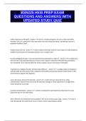 BSN225 HESI PREP EXAM QUESTIONS AND ANSWERS WITH UPDATED STUDY QUIZ&period;