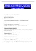 BSN 225 ADVANCED EXAM QUESTIONS WITH REVIEWED ACCURATE ANSWERS &vert; UPDATED